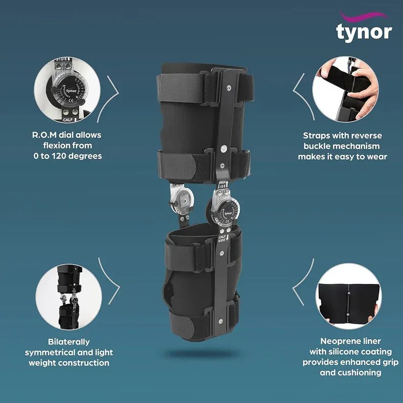 ROM Dial Knee Brace – Knee Caps & Supports available at Khattri Surgicals, Kanpur