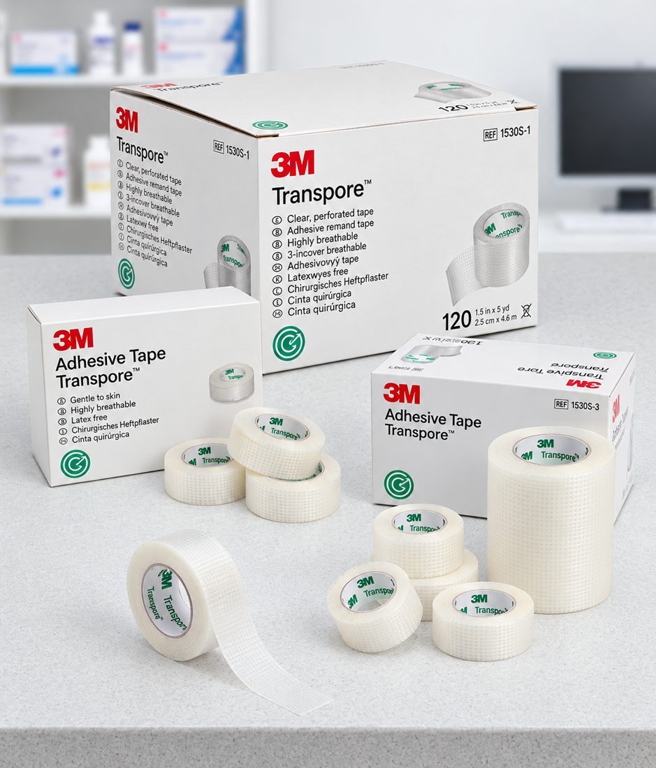 Transpore Tape (3M) โ Surgical Tapes available at Khattri Surgicals, Kanpur