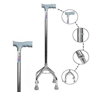 Quadripod Walking Stick – Walking Aids & Crutches available at Khattri Surgicals, Kanpur