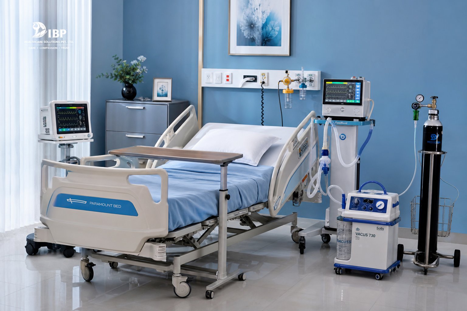 Urgent Home Care & ICU Setup – Complete home ICU solutions – beds, oxygen, ventilation & more available at Khattri Surgicals, Kanpur